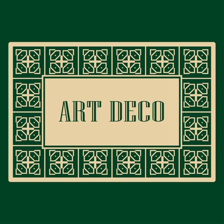 Art deco border and frame. Creative template in style of 1920s for your design. Vector illustration.のイラスト素材