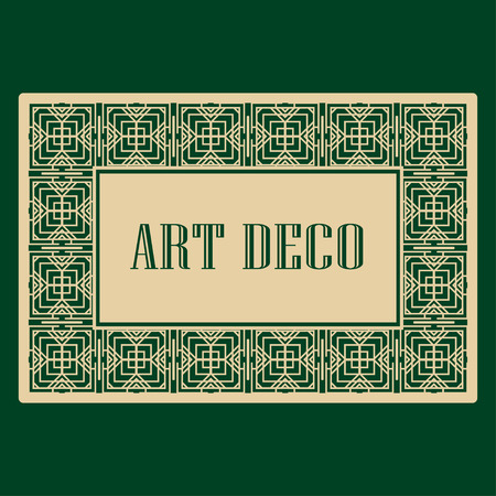 Art deco border and frame. Creative template in style of 1920s for your design. Vector illustration.のイラスト素材