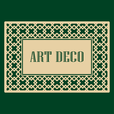 Art deco border and frame. Creative template in style of 1920s for your design. Vector illustration.のイラスト素材