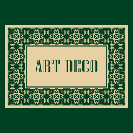 Art deco border and frame. Creative template in style of 1920s for your design. Vector illustration.のイラスト素材