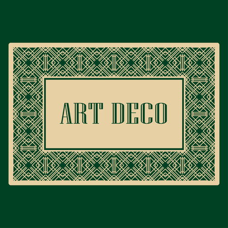 Art deco border and frame. Creative template in style of 1920s for your design. Vector illustration.のイラスト素材