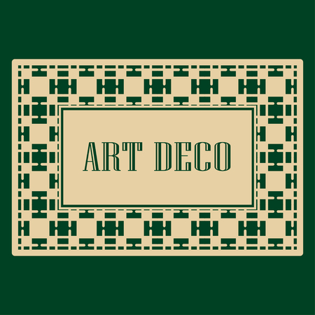 Art deco border and frame. Creative template in style of 1920s for your design. Vector illustration.のイラスト素材