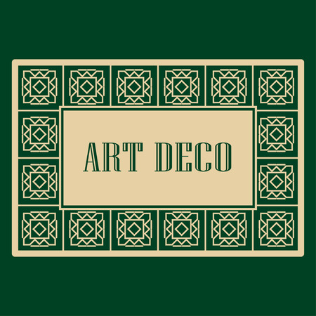 Art deco border and frame. Creative template in style of 1920s for your design. Vector illustration.のイラスト素材
