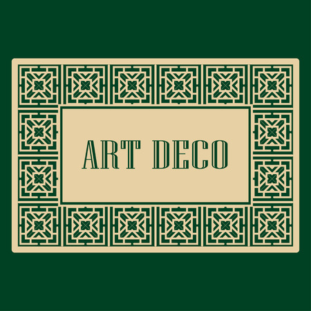 Art deco border and frame. Creative template in style of 1920s for your design. Vector illustration.のイラスト素材