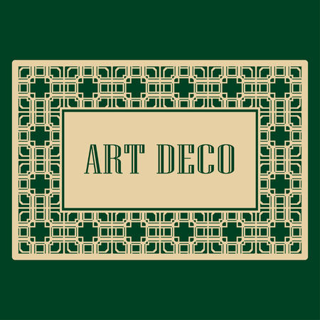 Art deco border and frame. Creative template in style of 1920s for your design. Vector illustration.のイラスト素材