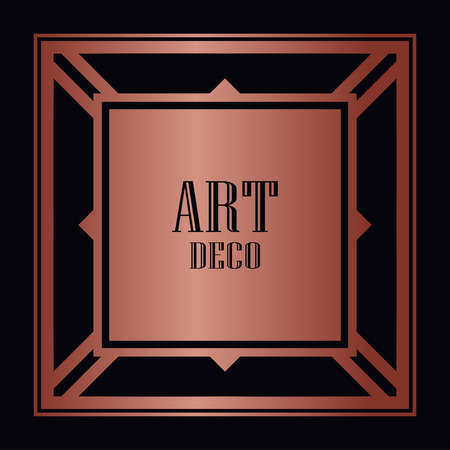 Art deco border and frame. Creative template in style of 1920s for your design. Vector illustration. EPS 10のイラスト素材