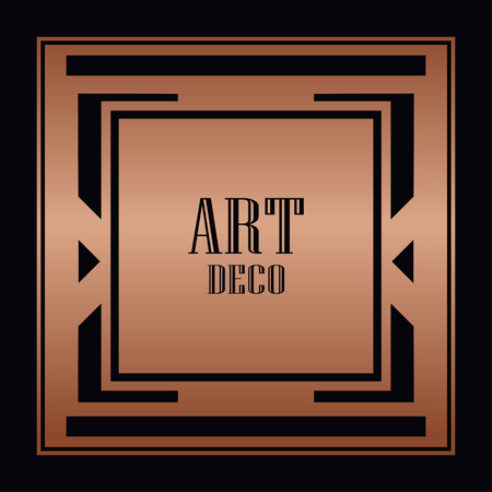 Vintage retro style invitation in Art Deco. Art deco border and frame. Creative template in style of 1920s.のイラスト素材