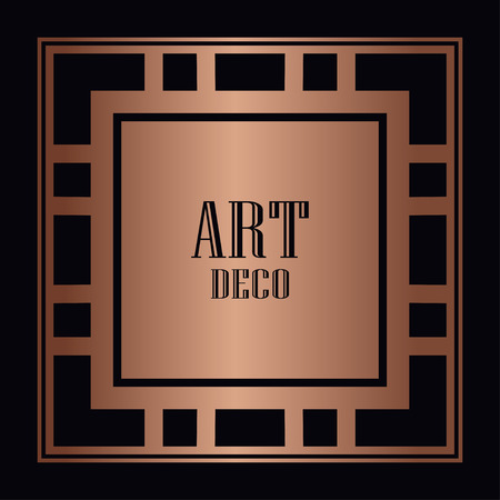 Vintage retro style invitation in Art Deco. Art deco border and frame. Creative template in style of 1920s.のイラスト素材