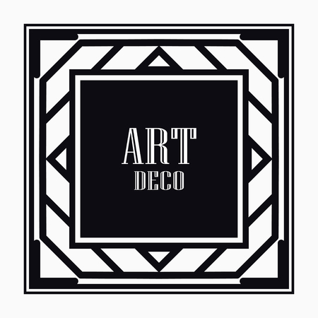 Art Deco black ornamental decorative frame. Vintage ornate borderのイラスト素材