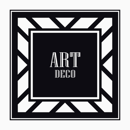 Art Deco black ornamental decorative frame. Vintage ornate borderのイラスト素材