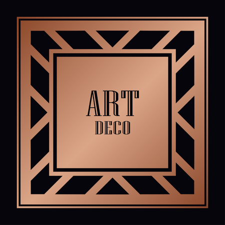 Vintage retro style invitation in Art Deco. Art deco border and frame. Creative template in style of 1920s.のイラスト素材