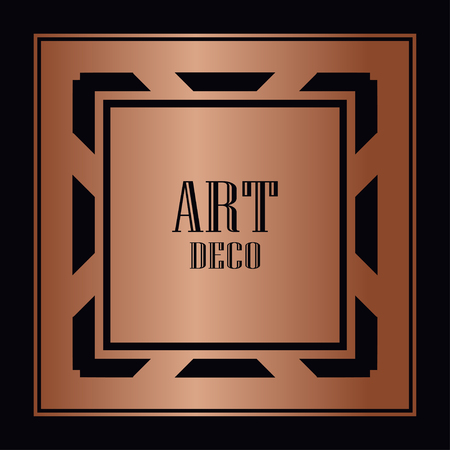 Vintage retro style invitation in Art Deco. Art deco border and frame. Creative template in style of 1920s.のイラスト素材