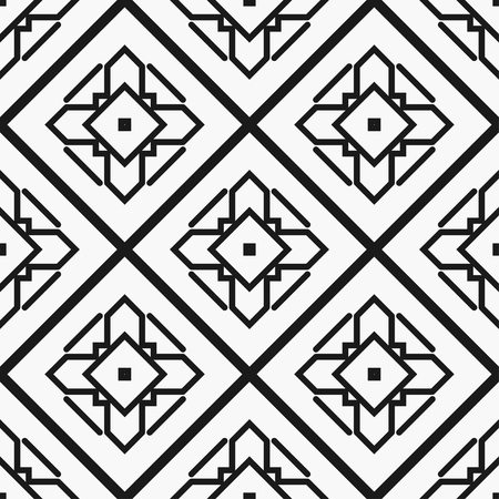 Art deco black and white texture. Seamless geometric patternのイラスト素材