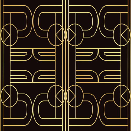 Retro seamless art deco vintage pattern. Geometric ornamental vintage texture for wrapping paper, wallpapers, tiling, flooring, fabric, textile and other designs. Vector illustration with decorative repeating geometric ornament.のイラスト素材