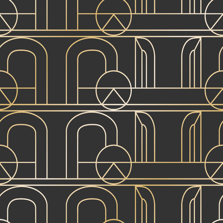 Vintage ornamental art deco retro seamless background and texture. Vector illustration can be used for wrapping paper, wallpapers, tiling, flooring, fabric, textile and other designs . Vintage retro decorative repeating geometric ornament.のイラスト素材