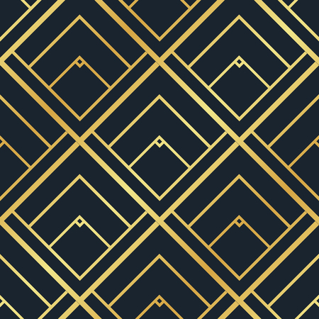 Retro seamless art deco vintage pattern. Geometric ornamental vintage texture for wrapping paper, wallpapers, tiling, flooring, fabric, textile and other designs. Vector illustration with decorative repeating geometric ornament.のイラスト素材