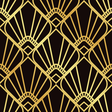 Vintage ornamental art deco retro seamless background and texture. Vector illustration can be used for wrapping paper, wallpapers, tiling, flooring, fabric, textile and other designs .のイラスト素材