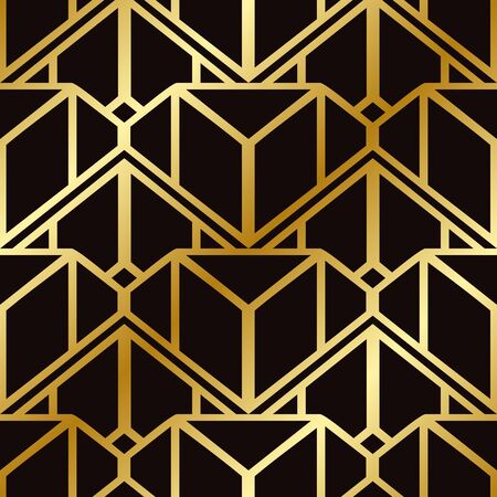 Retro seamless art deco vintage pattern. Geometric ornamental vintage texture for wrapping paper, wallpapers, tiling, flooring, fabric, textile and other designs.のイラスト素材