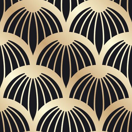Retro seamless art deco vintage pattern. Geometric ornamental vintage texture for wrapping paper, wallpapers, tiling, flooring, fabric, textile and other designs.のイラスト素材