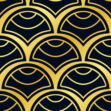 Vintage ornamental art deco retro seamless background and texture. Vector illustration can be used for wrapping paper, wallpapers, tiling, flooring, fabric, textile and other designs.のイラスト素材