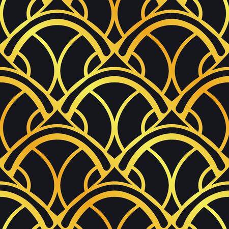 Vintage ornamental art deco retro seamless background and texture. Vector illustration can be used for wrapping paper, wallpapers, tiling, flooring, fabric, textile and other designs.のイラスト素材