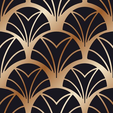 Vintage ornamental art deco retro seamless background and texture. Vector illustration can be used for wrapping paper, wallpapers, tiling, flooring, fabric, textile and other designs.のイラスト素材