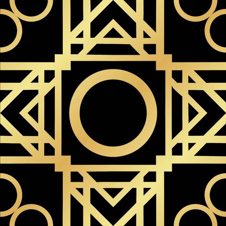 Vintage ornamental art deco retro seamless background and texture. Vector illustration can be used for wrapping paper, wallpapers, tiling, flooring, fabric, textile and other designs.のイラスト素材