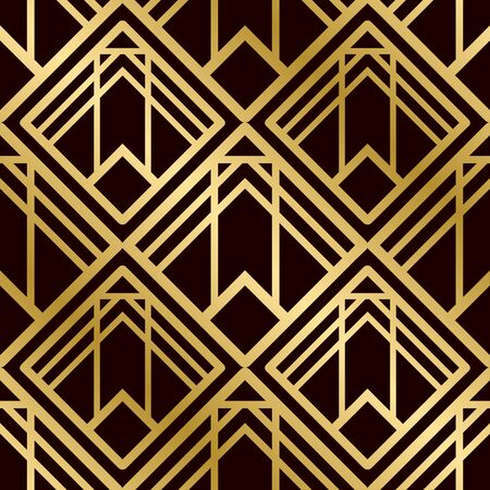 Vintage ornamental art deco retro seamless background and texture. Vector illustration can be used for wrapping paper, wallpapers, tiling, flooring, fabric, textile and other designs.のイラスト素材