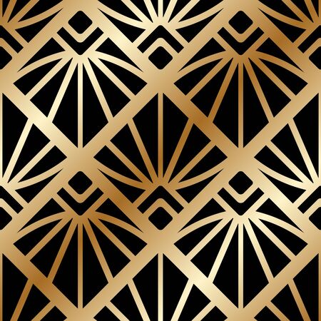 Vintage ornamental art deco retro seamless background and texture. Vector illustration can be used for wrapping paper, wallpapers, tiling, flooring, fabric, textile and other designs.のイラスト素材