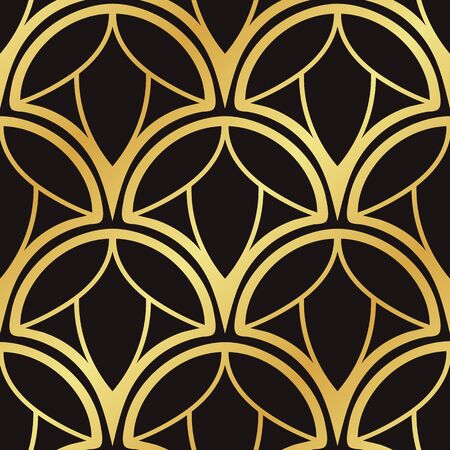 Vintage ornamental art deco retro seamless background and texture. Vector illustration can be used for wrapping paper, wallpapers, tiling, flooring, fabric, textile and other designs.のイラスト素材