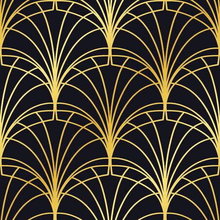 Vintage ornamental art deco retro seamless background and texture. Vector illustration can be used for wrapping paper, wallpapers, tiling, flooring, fabric, textile and other designs.のイラスト素材