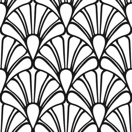 Vintage ornamental art deco retro seamless background and texture. Vector illustration can be used for wrapping paper, wallpapers, tiling, flooring, fabric, textile and other designs.のイラスト素材