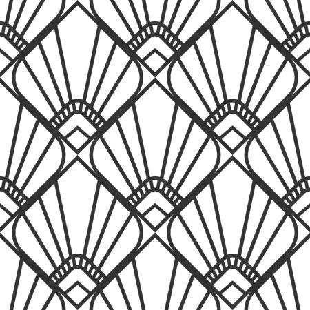 Vintage ornamental art deco retro seamless background and texture. Vector illustration can be used for wrapping paper, wallpapers, tiling, flooring, fabric, textile and other designs.のイラスト素材
