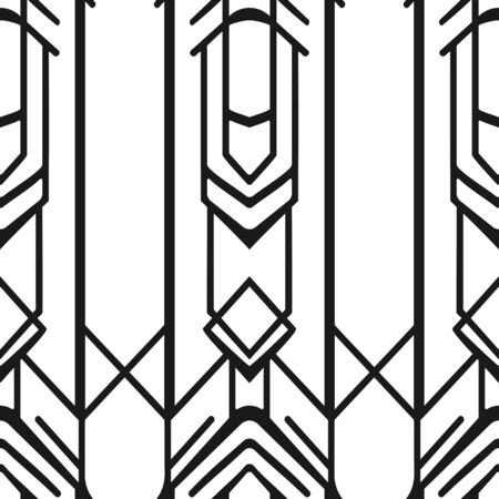 Vintage ornamental art deco retro seamless background and texture. Vector illustration can be used for wrapping paper, wallpapers, tiling, flooring, fabric, textile and other designs.のイラスト素材
