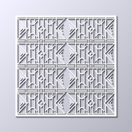 Retro art deco vintage pattern. Geometric ornamental white vintage texture on grey background.のイラスト素材