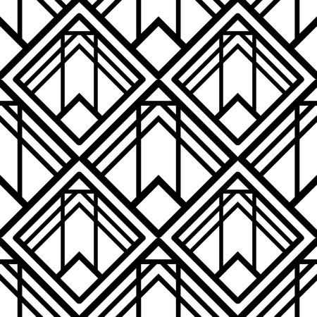 Vintage ornamental art deco retro seamless background and texture. Vector illustration can be used for wrapping paper, wallpapers, tiling, flooring, fabric, textile and other designs.のイラスト素材