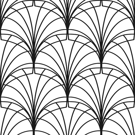 Vintage ornamental art deco retro seamless background and texture. Vector illustration can be used for wrapping paper, wallpapers, tiling, flooring, fabric, textile and other designs.のイラスト素材