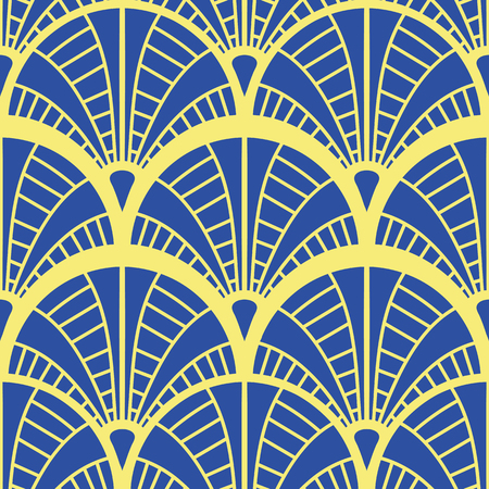 Vector modern tiles pattern. Abstract art deco seamless luxury backgroundのイラスト素材