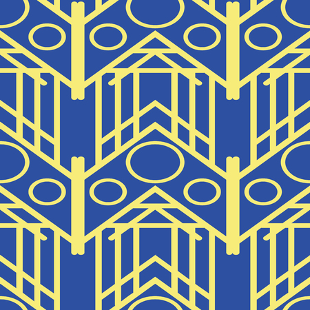 Vector modern tiles pattern. Abstract art deco seamless luxury backgroundのイラスト素材