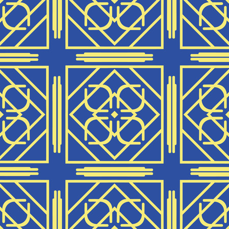 Vector modern tiles pattern. Abstract art deco seamless luxury backgroundのイラスト素材