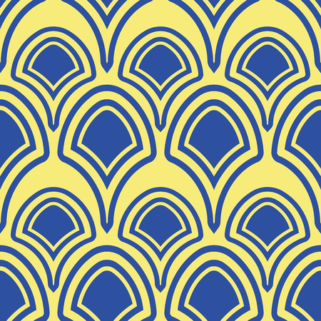 Vector modern tiles pattern. Abstract art deco seamless luxury backgroundのイラスト素材