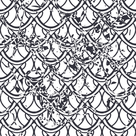 Retro seamless art deco vintage pattern. Geometric ornamental vintage texture with grunge effect.のイラスト素材