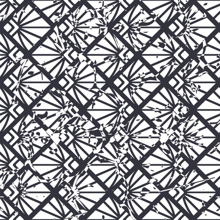 Retro seamless art deco vintage pattern. Geometric ornamental vintage texture with grunge effect.のイラスト素材