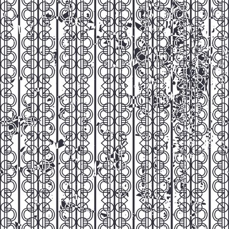 Vector modern geometric tile pattern with grunge effect. Abstract art deco retro vintage background.のイラスト素材