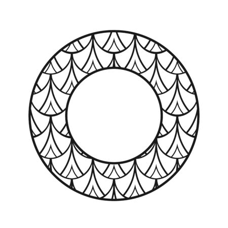 Vector vintage art deco decorative ornamental round element for design rosette, invitation card, print.のイラスト素材