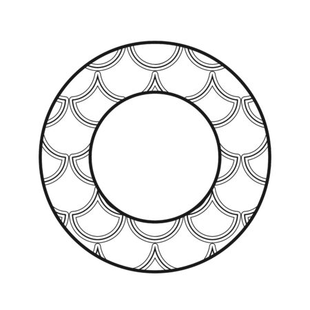 Vector vintage art deco decorative ornamental round element for design rosette, invitation card, print.のイラスト素材