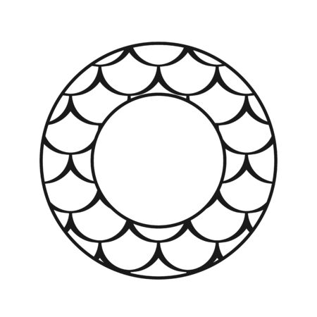 Vector vintage art deco decorative ornamental round element for design rosette, invitation card, print.のイラスト素材