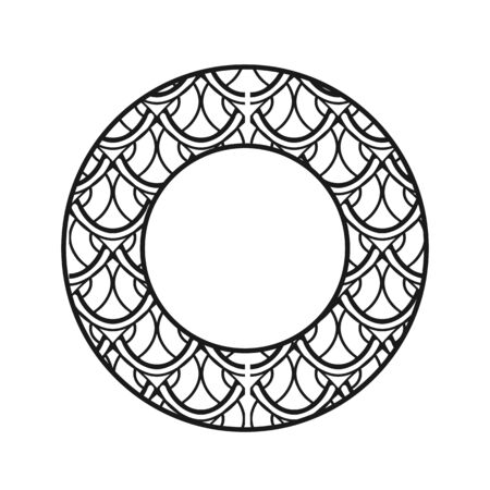 Vector vintage art deco decorative ornamental round element for design rosette, invitation card, print.のイラスト素材