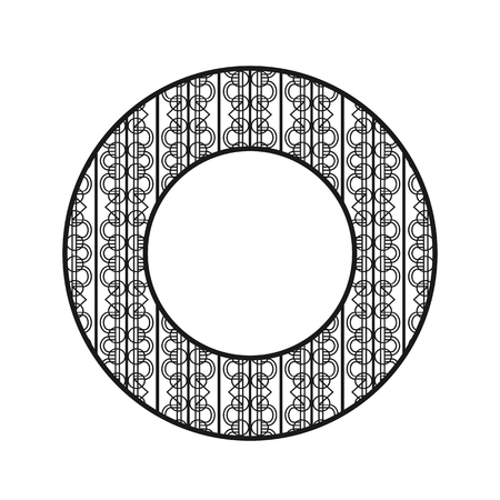 Vector vintage art deco decorative ornamental round element for design rosette, invitation card, print.のイラスト素材