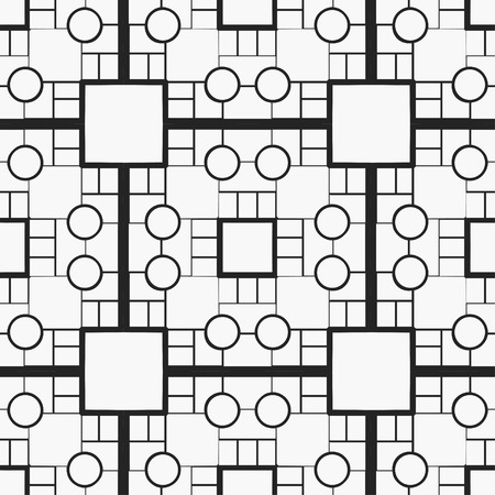 Vector modern tiles pattern and wallpaper. Abstract art deco seamless monochrome background. Vintage element for retro designのイラスト素材